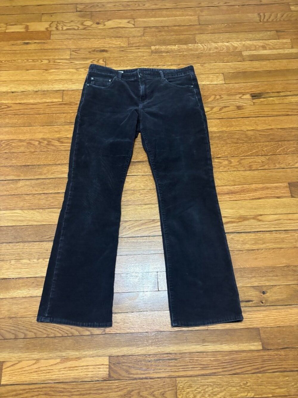 GAP 1969 Womens Perfect Boot Corduroy Pants Sz 31S SHORT 34x30 Gray Trousers